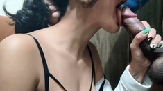 Employee had her mouth full of cum for the boss