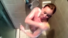 my foaming redhead stepsister in the shower