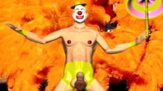 Animated cartoon with circus performers showing their large dicks