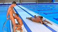 Horny gay swimmers suck each other's dicks and enjoy hardcore anal sex