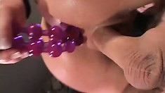 Melissa Lauren chokes on a long cock and takes it deep in her butt hole
